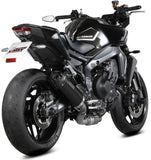 Complete Non-Catalytic Exhaust System With Sound Certification Ak-1 Steel Black Carbon Fiber End Cap - Mivv Compatible With Yamaha Mt-09 - Sp (2025-2026)