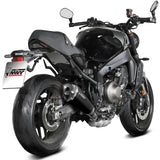 Complete Non-Catalytic Exhaust System With Sound Certification Delta Race Steel Black Carbon Fiber End Cap - Mivv Compatible With Yamaha Xsr 900 - Gp (2022-2026)
