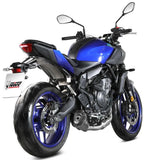 Complete Non-Catalytic Exhaust System With Sound Certification Delta Race Steel Black Carbon Fiber End Cap - Mivv Compatible With Yamaha Mt-07 (2025-2026)