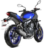Complete Catalytic Exhaust System With Sound Certification Ak-1 Steel Black Carbon Fiber End Cap - Mivv Compatible With Yamaha Mt-07 (2025-2026)