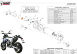Système D'Échappement Catalytique Avec Homologation Acoustique Oval Titanium Carbon - Mivv Compatible Avec Husqvarna 701 Supermoto (2017-2020)