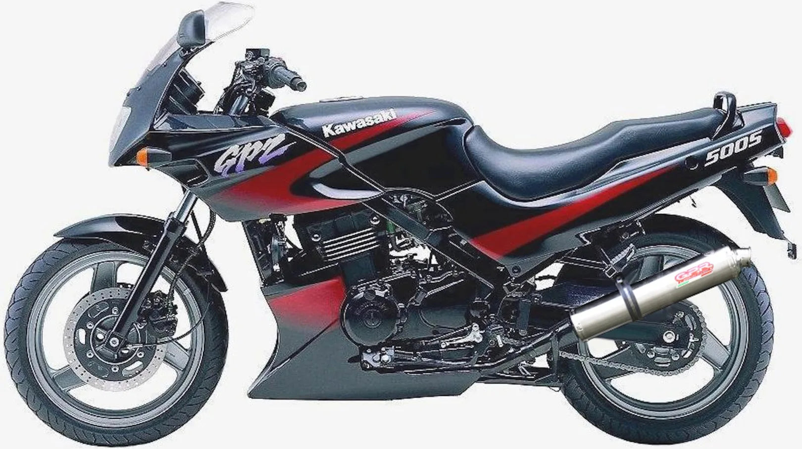 Double Sortie D'Échappement Homologuée Au Niveau Sonore Tondo Acier - Gpr Compatible Avec Kawasaki Gpz 500 - S (1988-2003)