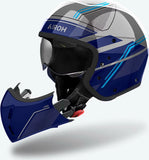 Casque Urban Pour Moto Airoh J 110 - J1S18 Composite Carbon Bleu Gloss Slim Taille Xl