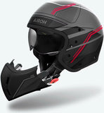 Casque Urban Pour Moto Airoh J 110 - J1S55 Composite Carbon Rouge Mat Slim Taille Xs