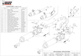 Double Sortie D'Échappement Homologuée Au Niveau Sonore Gp Acier Noir - Mivv Compatible Avec Kawasaki Z 1000 (2007-2009)