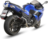 Système D'Échappement Homologué Au Niveau Sonore Oval Acier Noir Carbon - Mivv Compatible Avec Kawasaki Zzr 1400 (2008-2011)