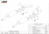 Double Sortie D'Échappement Homologuée Au Niveau Sonore Gp Acier Noir - Mivv Compatible Avec Kawasaki Z 1000 (2010-2013)