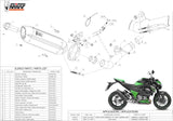 Exhaust Tip With Noise Certification Suono Steel Black Carbon - Mivv Compatible With Kawasaki Z 800 (2013-2016)