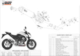 Système D'Échappement Homologué Au Niveau Sonore Gp Acier Noir - Mivv Compatible Avec Kawasaki Z 800 E (2013-2016)