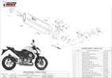 Système D'Échappement Homologué Au Niveau Sonore Suono Acier Noir Carbon - Mivv Compatible Avec Kawasaki Z 800 E (2013-2016)