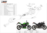 Système D'Échappement Homologué Au Niveau Sonore Gp Acier Noir - Mivv Compatible Avec Kawasaki Z 300 (2015-2016)