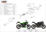 Exhaust Tip With Noise Certification Gp Steel Black - Mivv Compatible With Kawasaki Z 300 (2015-2016)