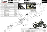 Système D'Échappement Complet Avec Catalyseur Et Homologation Acoustique Oval Carbon Carbon - Mivv Compatible Avec Kawasaki Z 650 (2017-2023)