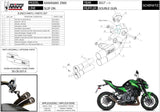 Système D'Échappement Complet Sans Catalyseur Et Homologué Au Niveau Sonore Double Gun Acier Noir - Mivv Compatible Avec Kawasaki Z 900 (2017-2024)