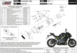Système D'Échappement Complet Sans Catalyseur Et Homologué Au Niveau Sonore Gppro Acier Noir - Mivv Compatible Avec Kawasaki Z 900 (2017-2024)