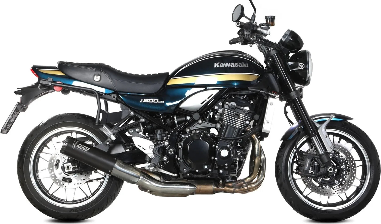 Système D'Échappement Homologué Au Niveau Sonore Hr-1 Acier Noir Carbon - Mivv Compatible Avec Kawasaki Z 900 Rs (2018-2024)