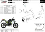 Uncatalysed Exhaust System Without Sound Certification Mk3 Steel Black - Mivv Compatible With Kawasaki Ninja 125 (2019-2024)