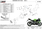 Système D'Échappement Homologué Au Niveau Sonore Gppro Carbon - Mivv Compatible Avec Kawasaki Zx 6R 636 (2019-2020)