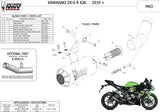 Système D'Échappement Non Catalysé Et Sans Homologation Acoustique Mk3 Carbon - Mivv Compatible Avec Kawasaki Zx 6R 636 (2019-2020)