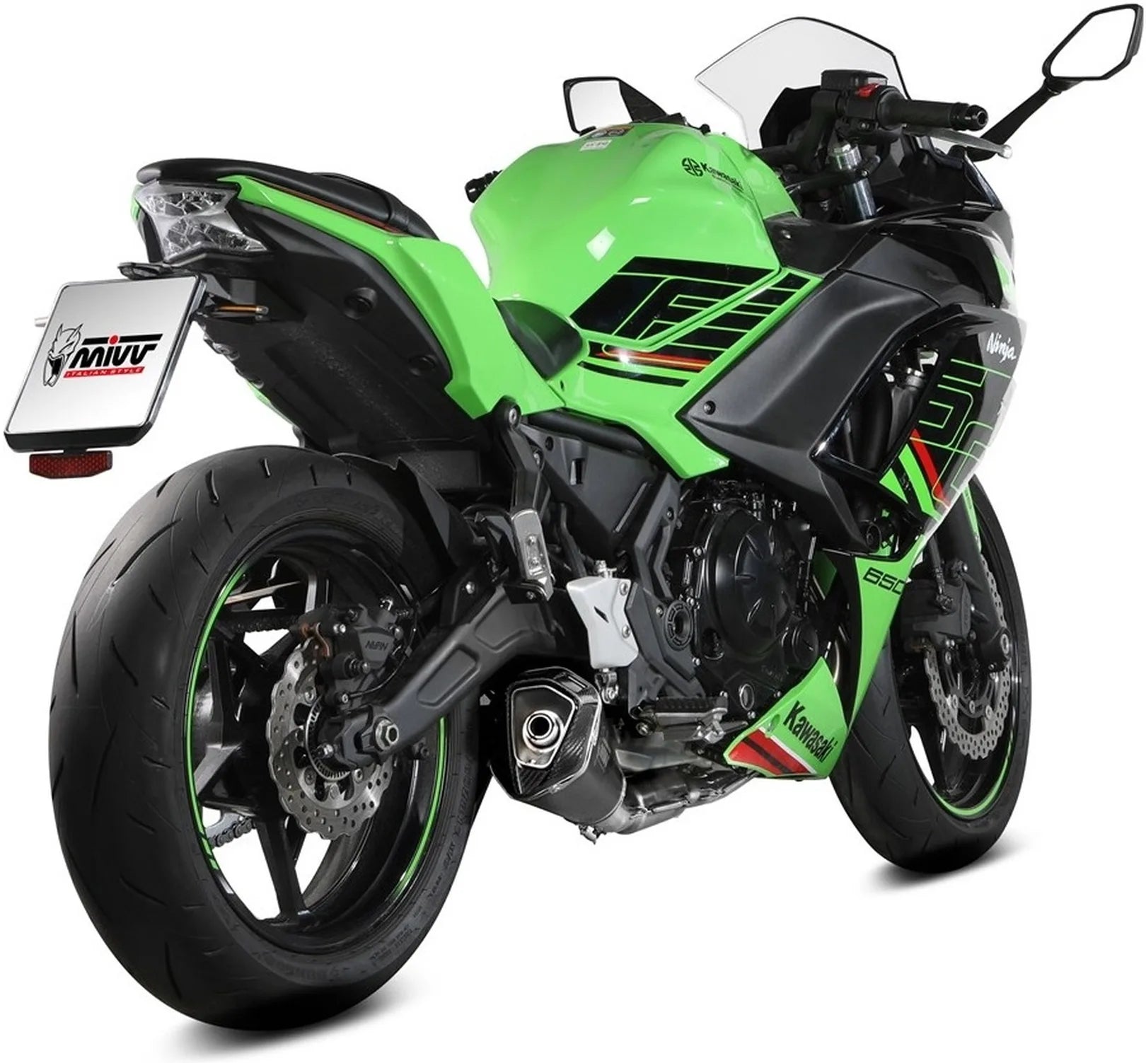 Système D'Échappement Complet Non Catalysé Et Sans Homologation Acoustique Delta Race Acier Noir Carbon - Mivv Compatible Avec Kawasaki Ninja 650 (2024)
