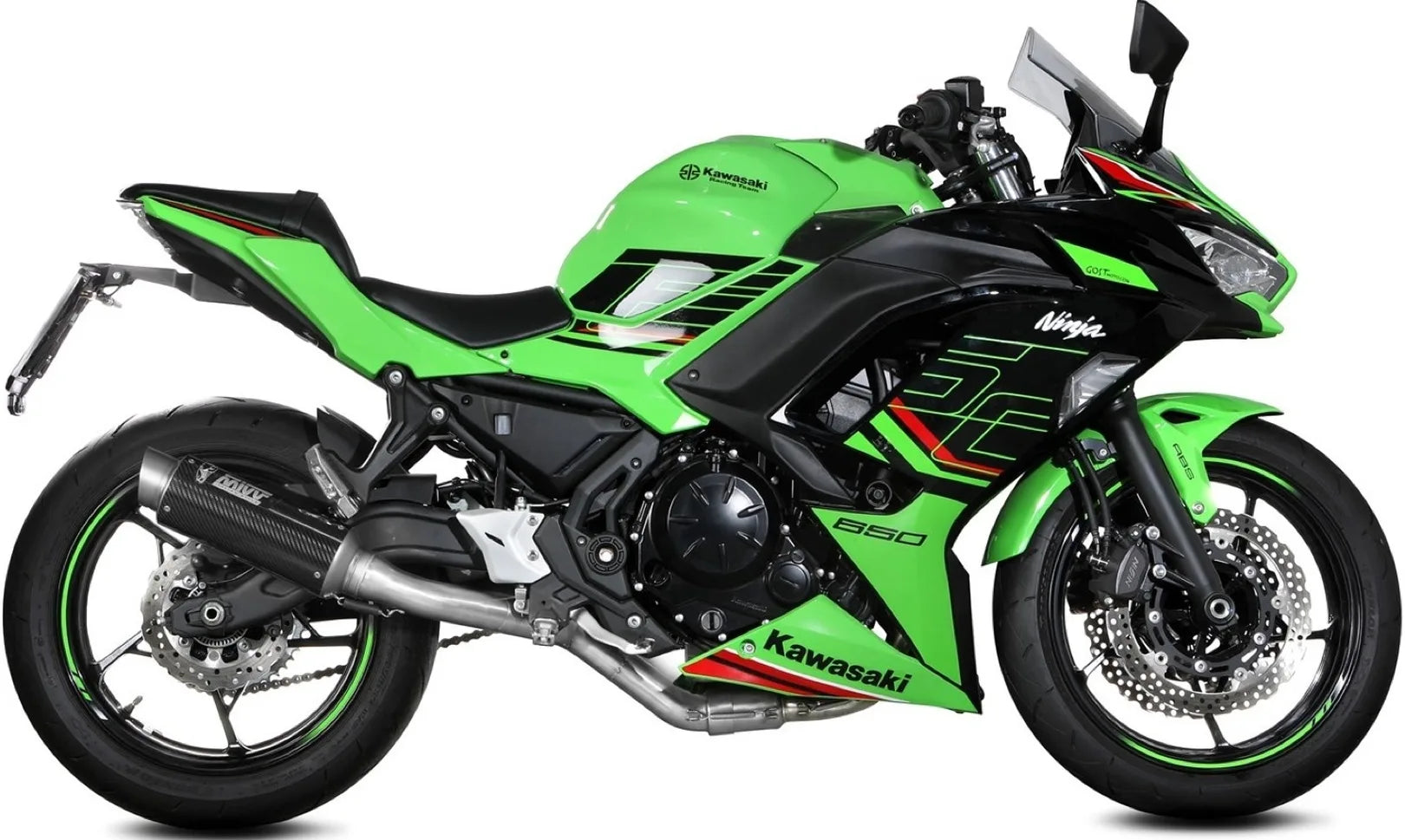 Système D'Échappement Complet Non Catalysé Et Sans Homologation Acoustique Gppro Carbon Carbon - Mivv Compatible Avec Kawasaki Z 650 (2024)