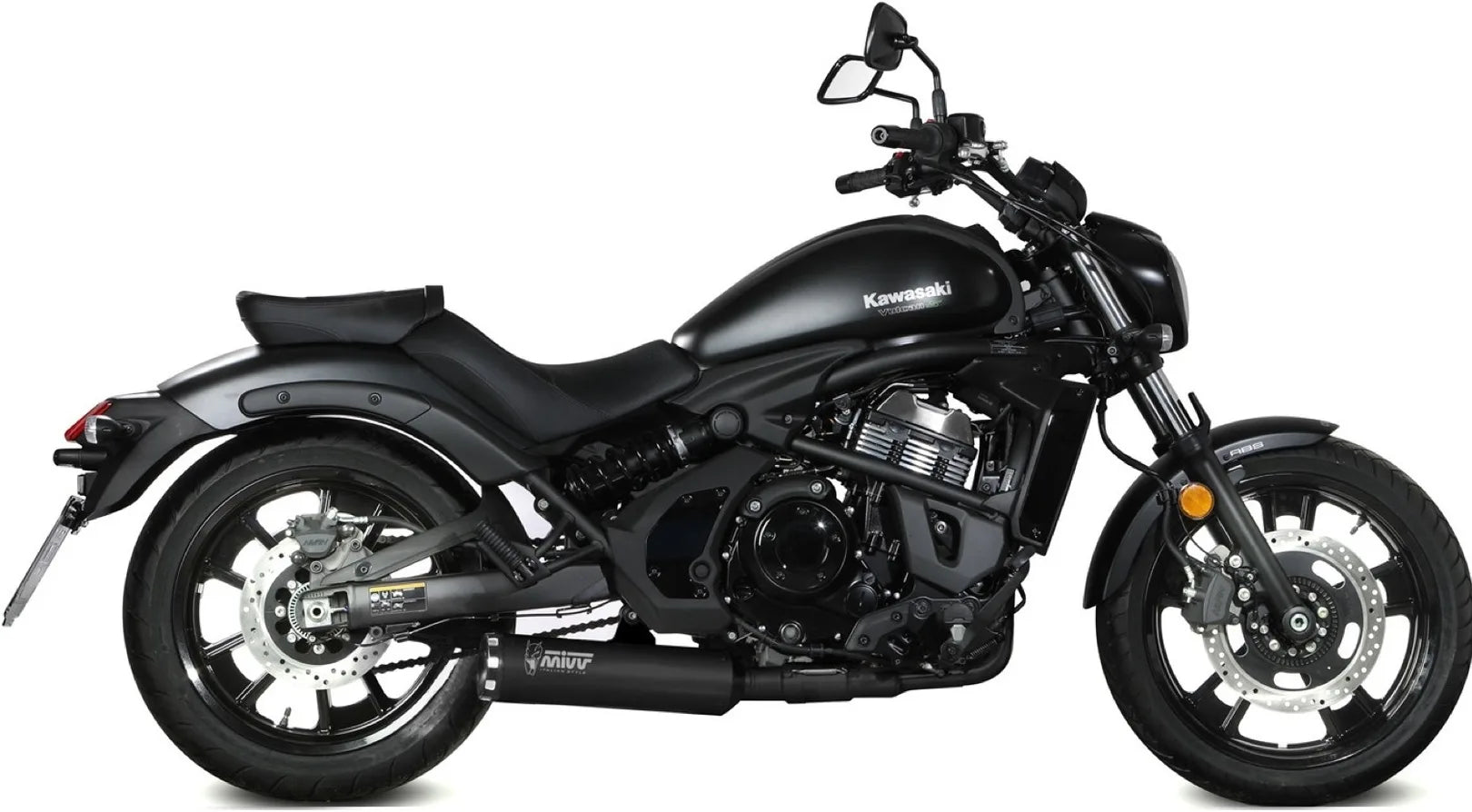Système D'Échappement Complet Non Catalysé Et Sans Homologation Acoustique Hr-1 Acier Noir - Mivv Compatible Avec Kawasaki Vulcan S (2017-2023)