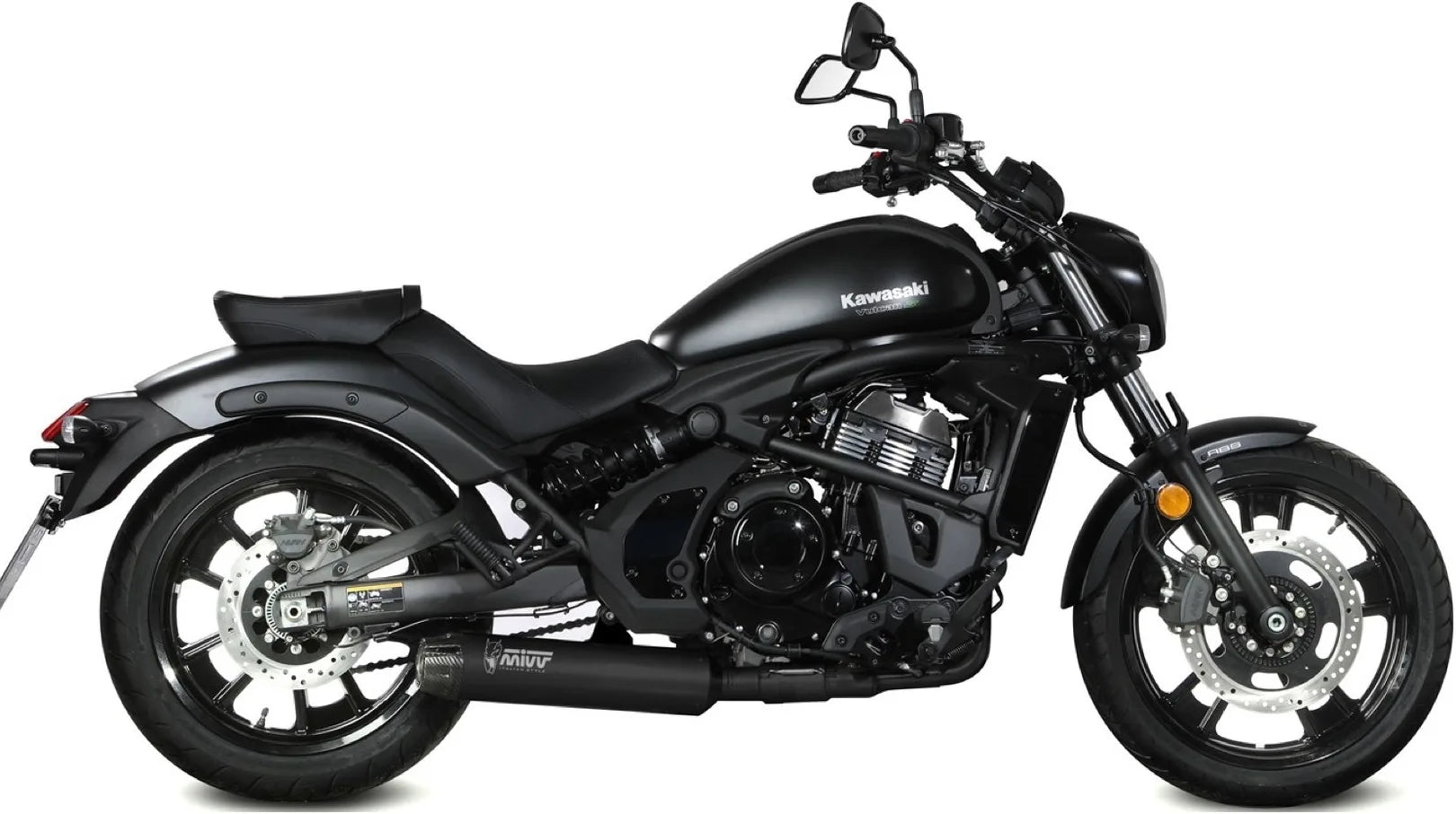 Système D'Échappement Complet Non Catalysé Et Sans Homologation Acoustique Hr-1 Acier Noir Carbon - Mivv Compatible Avec Kawasaki Vulcan S (2017-2023)