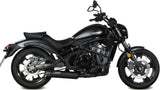 Complete Exhaust System Without Catalytic Converter And Without Sound Certification Hr-1 Steel Black Carbon - Mivv Compatible With Kawasaki Vulcan S (2017-2023)