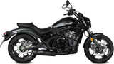 Système D'Échappement Complet Non Catalysé Et Sans Homologation Acoustique Hr-1 Acier Noir Carbon - Mivv Compatible Avec Kawasaki Vulcan S (2017-2023)