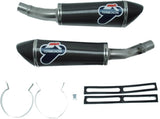 Double Sortie D'Échappement Homologuée Au Niveau Sonore Conical Carbon Carbon Cap - Termignoni Compatible Avec Kawasaki Z 1000 (2010-2014)