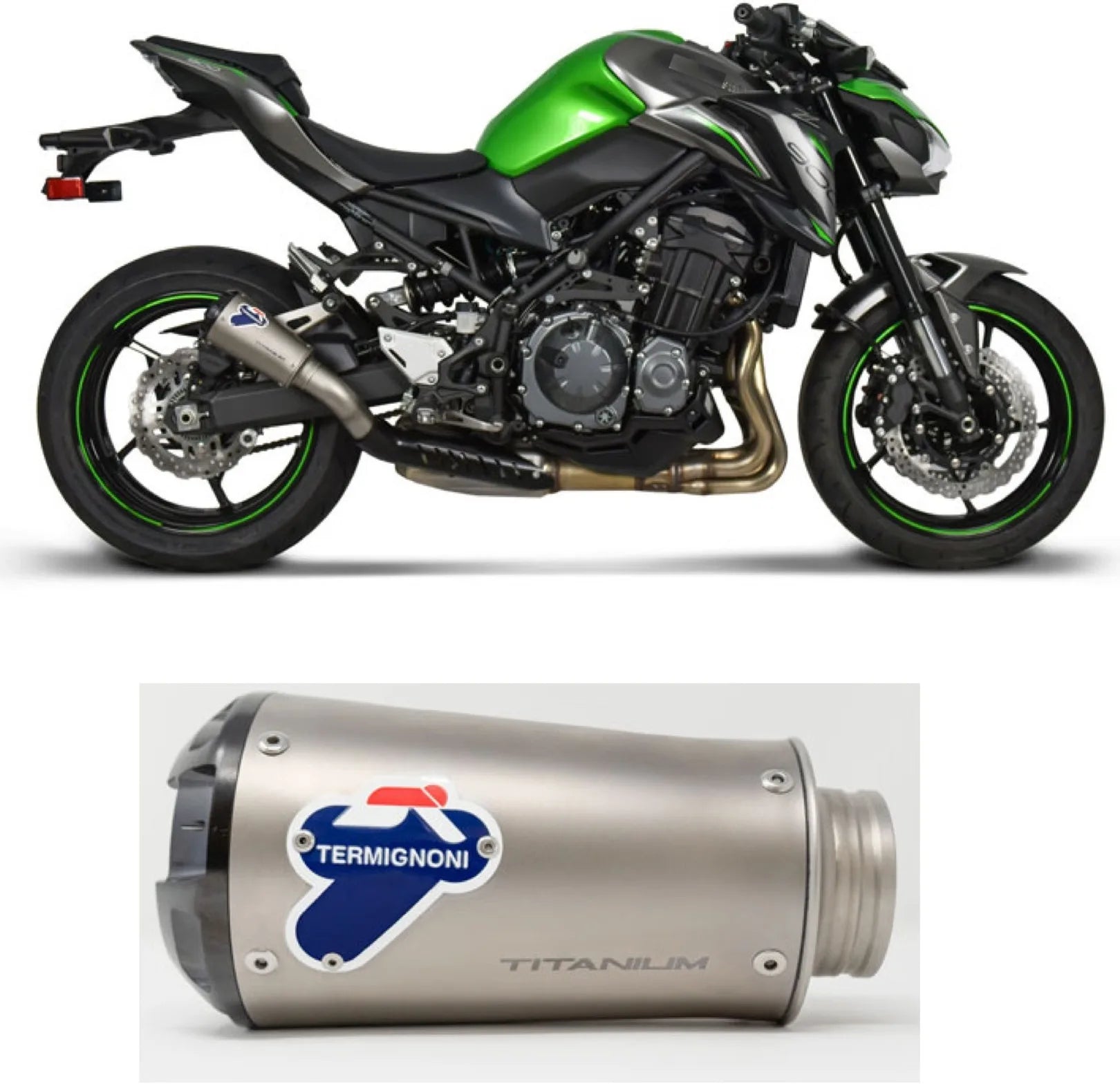Échappement Sans Homologation Sonore Gp2R-Rht Titanium Aluminium Cap - Termignoni Compatible Avec Kawasaki Z 900 (2017-2020)