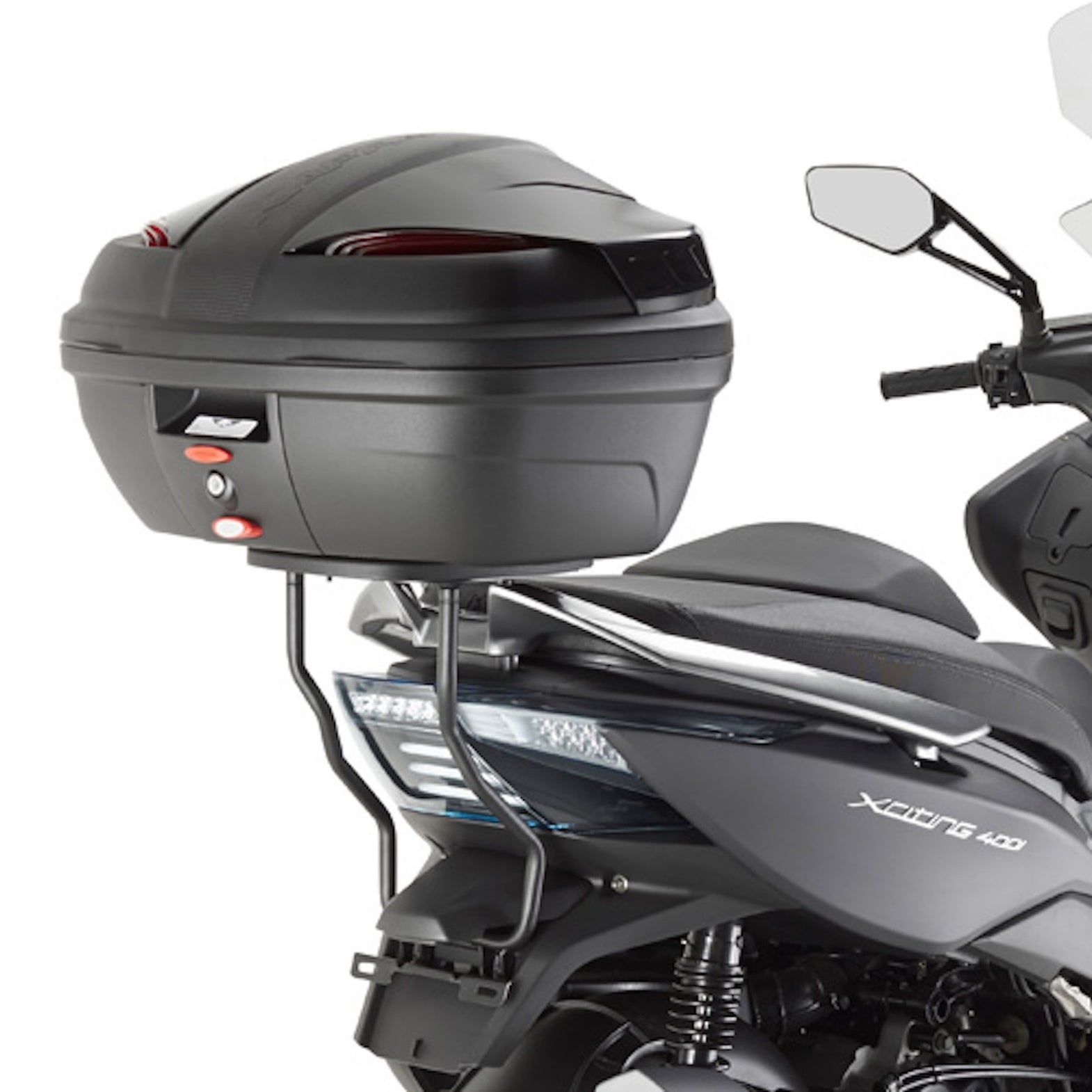 Top Case K29N 29 Lt + Rear-Rack Monolock - Kappa Moto Compatible With Kymco Xciting 400 I (2013-2017)