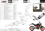 Système D'Échappement Complet Avec Catalyseur Et Homologation Acoustique Suono Acier Noir Carbon - Mivv Compatible Avec Ktm 390 Duke (2013-2016)