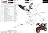 Système D'Échappement Complet Sans Catalyseur Et Homologué Au Niveau Sonore Gp Acier Noir - Mivv Compatible Avec Ktm Rc 125 (2014-2016)