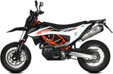 Complete Exhaust System Without Catalytic Converter And Without Sound Certification Oval Titanium Carbon - Mivv Compatible With Ktm 690 Smc R (2020-2024)