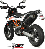 Système D'Échappement Non Catalysé Et Sans Homologation Acoustique Oval Acier Noir Carbon - Mivv Compatible Avec Ktm 690 Smc R (2020-2024)