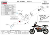Système D'Échappement Non Catalysé Et Sans Homologation Acoustique Oval Acier Noir Carbon - Mivv Compatible Avec Ktm 690 Smc R (2020-2024)