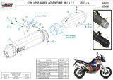 Système D'Échappement Homologué Au Niveau Sonore Speed Edge Acier Noir Carbon - Mivv Compatible Avec Ktm 1290 Super Adventure - R - S - T (2021-2024)