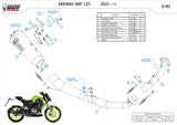 Système D'Échappement Complet Non Catalysé Et Sans Homologation Acoustique X-M1 Acier Noir - Mivv Compatible Avec Keeway Rkf 125 (2021-2024)
