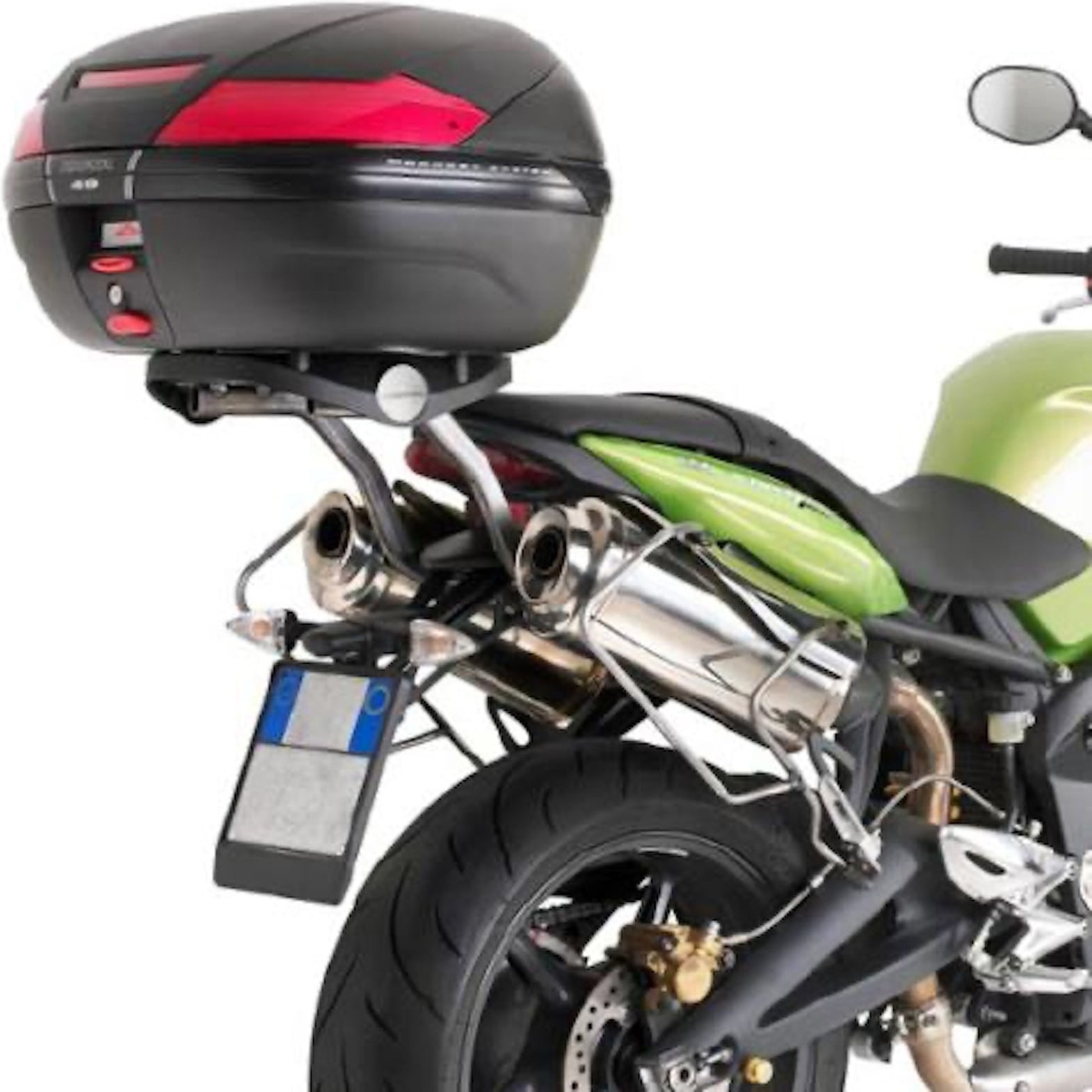 Top Case K47Nt Manta 47 Lt + Rear-Rack Monolock - Kappa Moto Compatible With Triumph Street Triple 675 (2007-2012)