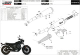 Double Sortie D'Échappement Non Catalysée Et Sans Homologation Acoustique Ghibli Acier Noir - Mivv Compatible Avec Moto Guzzi V9 Bobber (2016-2020)