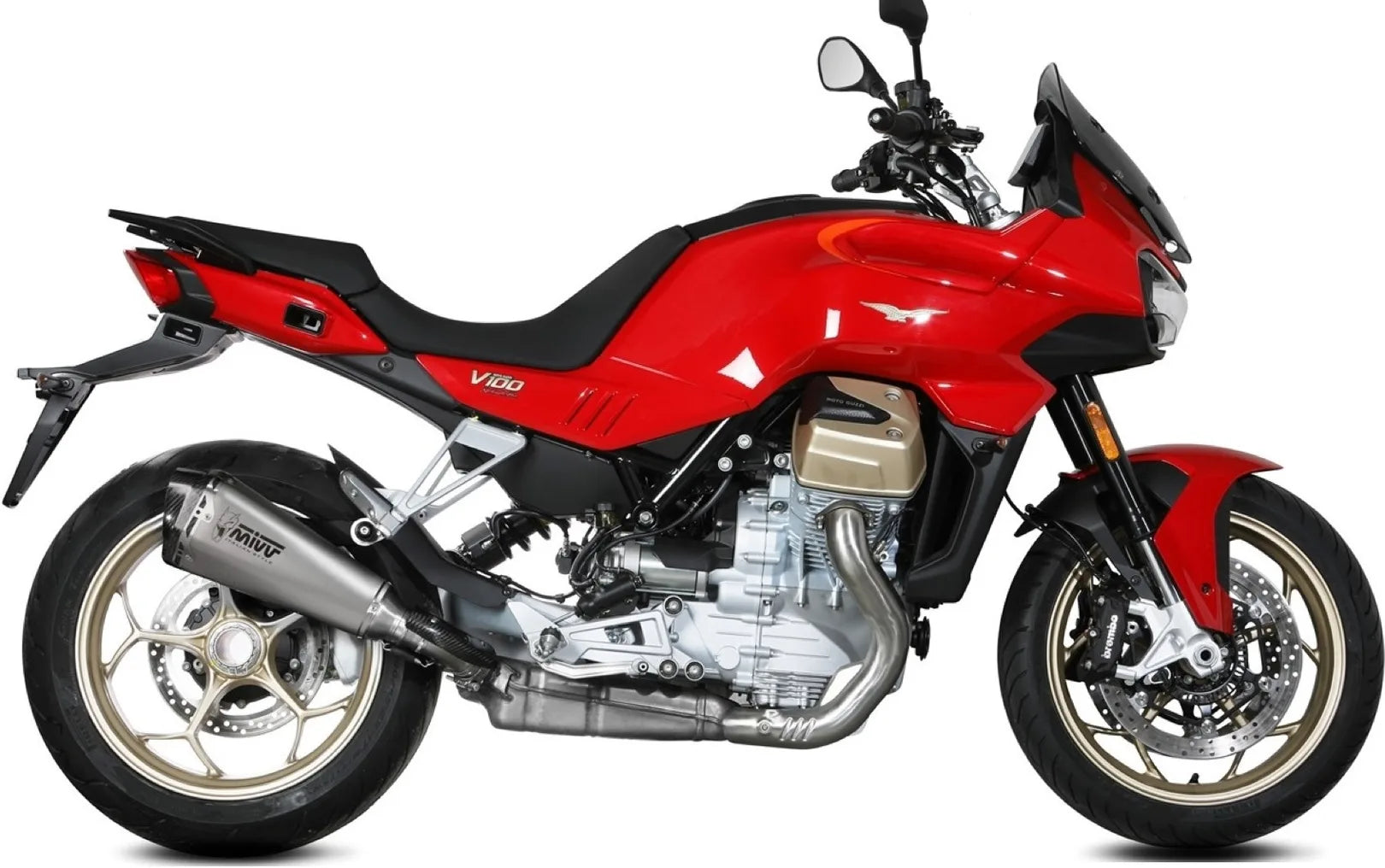 Système D'Échappement Complet Sans Catalyseur Et Homologué Au Niveau Sonore Delta Race Acier Carbon - Mivv Compatible Avec Moto Guzzi V 100 Mandello 1000 (2022-2024)