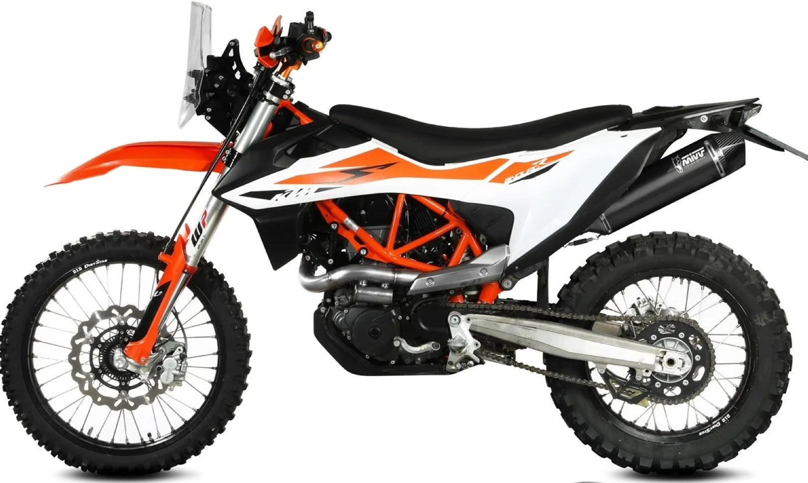 Système D'Échappement Non Catalysé Et Sans Homologation Acoustique Str1 Acier Noir - Mivv Compatible Avec Ktm 690 Enduro R (2021-2024)
