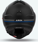 Casque Modulable Pour Moto Airoh Mathisse Ii - Mth2G18 Thermoplastic Hrt Bleu Mat Genius Taille Xxl