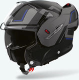 Casque Modulable Pour Moto Airoh Mathisse Ii - Mth2G18 Thermoplastic Hrt Bleu Mat Genius Taille Xs