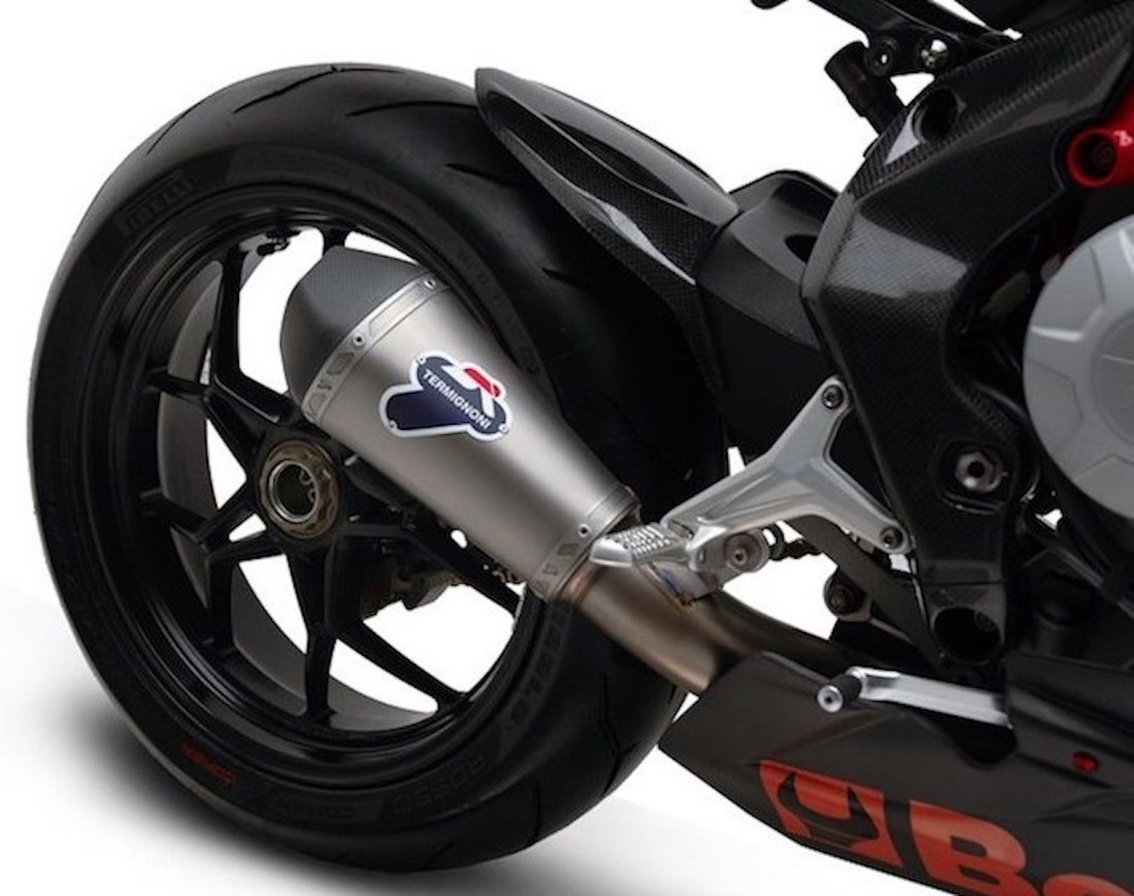 Complete Non-Catalytic Exhaust System With Sound Certification Relevance Titanium Carbon Cap - Termignoni Compatible With Mv Agusta F3 675 (2012-2020)