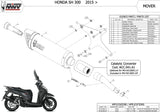 Système D'Échappement Non Catalysé Et Homologué Au Niveau Sonore Mover Acier Noir - Mivv Compatible Avec Honda Sh 300 (2007-2020)