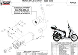 Complete Catalytic Exhaust System With Sound Certification Mover Steel Black - Mivv Compatible With Honda Sh 125 (2013-2016)