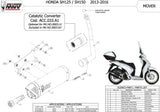 Système D'Échappement Complet Sans Catalyseur Et Homologué Au Niveau Sonore Mover Acier Noir - Mivv Compatible Avec Honda Sh 125 (2013-2016)