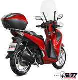 Système D'Échappement Complet Non Catalysé Et Sans Homologation Acoustique Mover Acier Noir - Mivv Compatible Avec Honda Sh 125 (2017-2019)